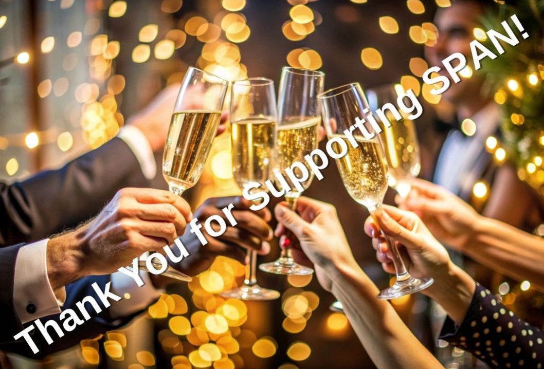 Thank You Photo Clinking glasses with white wine and toasting.