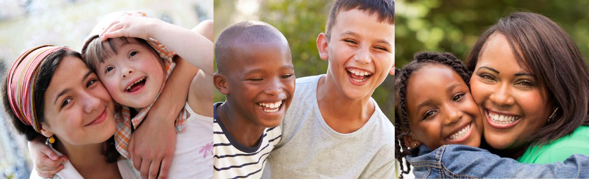 SPAN Parent Advocacy Network photo collage of mother and child, two school-aged boys; and mother and child