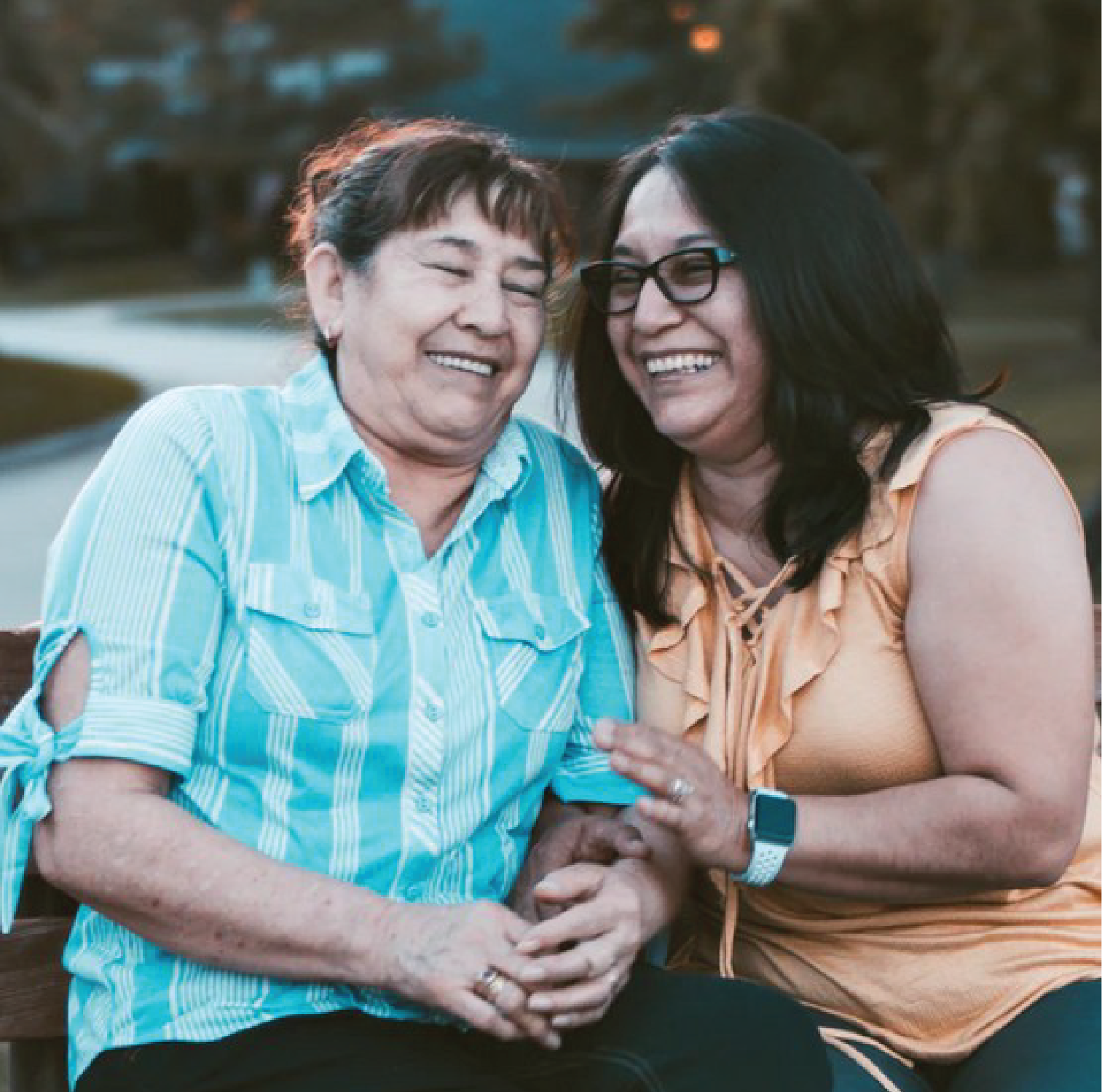 Caregiving daughter with mom